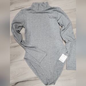 Mango Light Gray Turtleneck Bodysuit